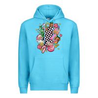 Ocean Blue pink christmas lightning bolt Premium Hoodie - AdoDesignShop