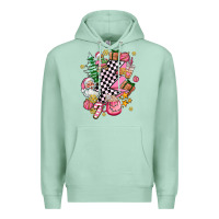Seafoam pink christmas lightning bolt Premium Hoodie - AdoDesignShop