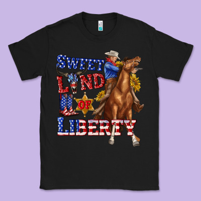 Classic Tee western sweet land of liberty 4th july billie wilder