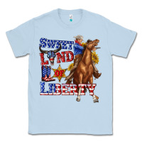 Dusty Blue western sweet land of liberty 4th july billie wilder Classic Tee - texasbilliewilder