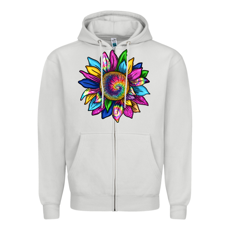 Tie Dye Sunflower Zipper Hoodie by texasbilliewilder | Teevron