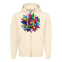 Sandshell tie dye sunflower Zipper Hoodie - texasbilliewilder
