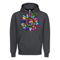 Smoke tie dye sunflower Zipper Hoodie - texasbilliewilder