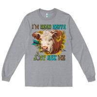 Heather Grey im head heffa just ask me Long Sleeve Tee - texasbilliewilder