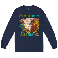 Navy im head heffa just ask me Long Sleeve Tee - texasbilliewilder