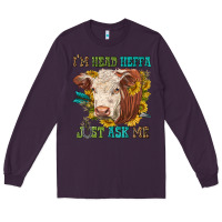 Plum im head heffa just ask me Long Sleeve Tee - texasbilliewilder