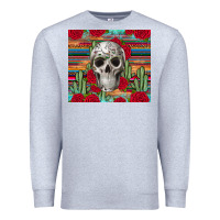 Heather Grey skull cactus Premium Sweatshirt - JahusDesignShop