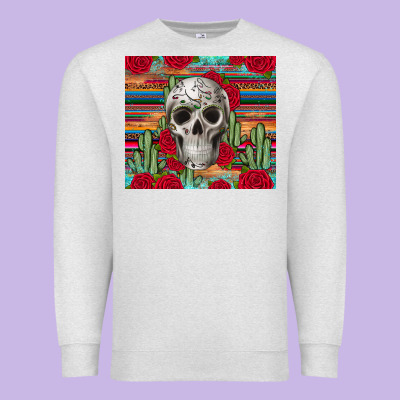 Skull Cactus Premium Sweatshirt Designed By Jahusdesignshop