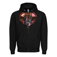 Black leopard heart highland calf Zipper Hoodie - RanaPortraitStore