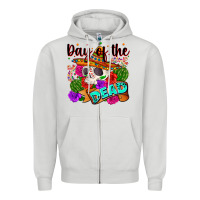 Dove Grey mexican day of the dead Zipper Hoodie - Zillion Design Studio