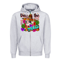 Heather Grey mexican day of the dead Zipper Hoodie - Zillion Design Studio