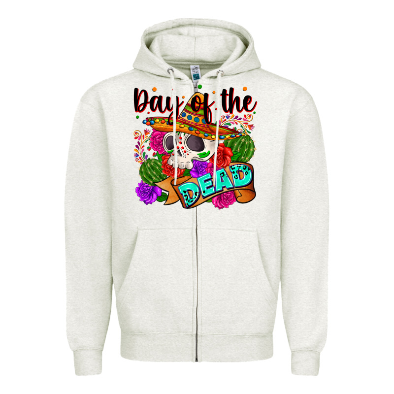 Mexican Day Of The Dead Zipper Hoodie by Zillion Design Studio | Teevron
