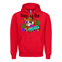 Red mexican day of the dead Zipper Hoodie - Zillion Design Studio