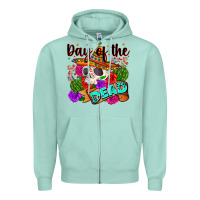 Seafoam mexican day of the dead Zipper Hoodie - Zillion Design Studio