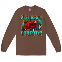 Chestnut just a boy who loves tractor Long Sleeve Tee - texasbilliewilder