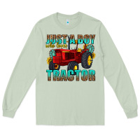 Matcha just a boy who loves tractor Long Sleeve Tee - texasbilliewilder