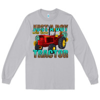 Moon Dust just a boy who loves tractor Long Sleeve Tee - texasbilliewilder