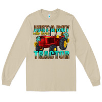 Mushroom just a boy who loves tractor Long Sleeve Tee - texasbilliewilder