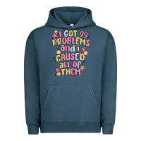 Pigment Midnight Navy i got 99 problems and i caused all of them Urban Hoodie - MaliasSmallBusiness