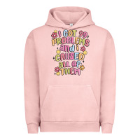Pigment Salmon i got 99 problems and i caused all of them Urban Hoodie - MaliasSmallBusiness
