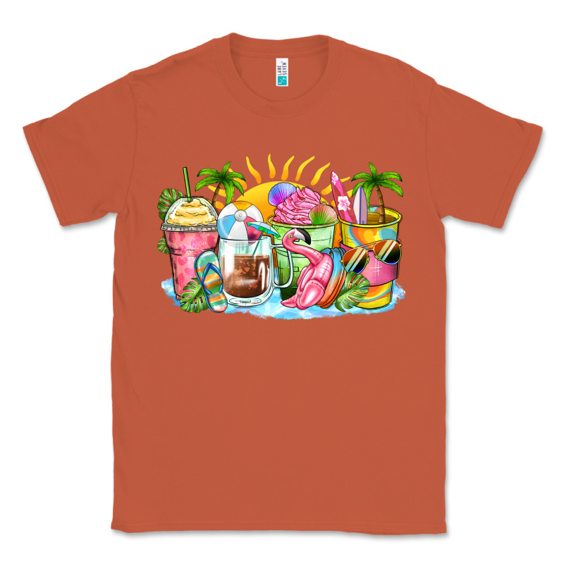 Beach Summer Coffee Cups Classic Tee by Zillion Design Studio | Teevron