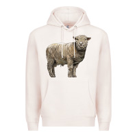 Pale Pink southdown sheep Premium Hoodie - LillyAllenDesigns
