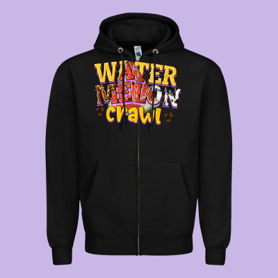 Watermelon Crawl Zipper Hoodie Designed By Texasbilliewilder