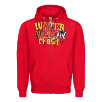 Red watermelon crawl Zipper Hoodie - texasbilliewilder