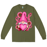 Army Green Breast Cancer gnomes Long Sleeve Tee - RanaPortraitStore