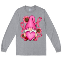 Heather Grey Breast Cancer gnomes Long Sleeve Tee - RanaPortraitStore
