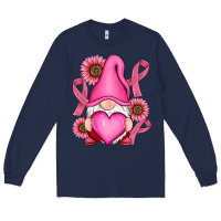 Navy Breast Cancer gnomes Long Sleeve Tee - RanaPortraitStore