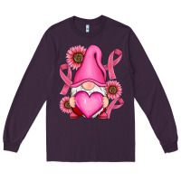 Plum Breast Cancer gnomes Long Sleeve Tee - RanaPortraitStore