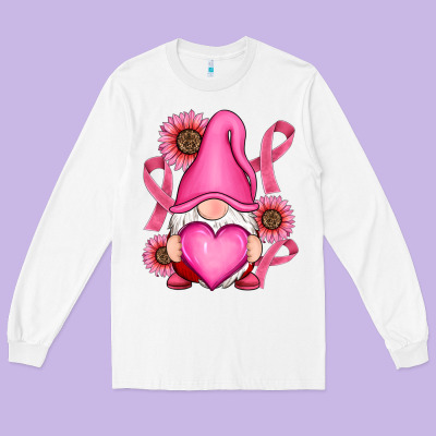 Long Sleeve Tee Breast Cancer gnomes