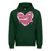 Forest Green my valentine has paws Urban Hoodie - MaliasSmallBusiness
