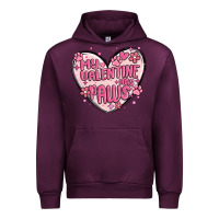 Mauve Wine my valentine has paws Urban Hoodie - MaliasSmallBusiness