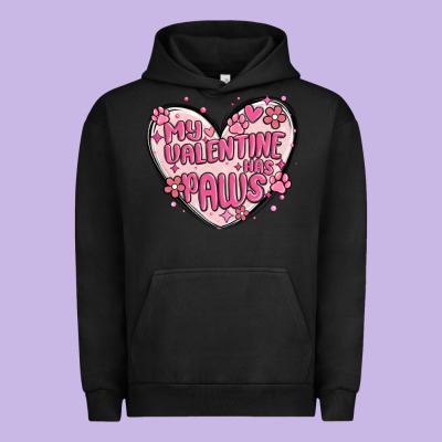 My Valentine Has Paws Urban Hoodie Designed By Maliassmallbusiness