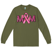 Army Green Breast Cancer Awareness Mom Long Sleeve Tee - RanaPortraitStore
