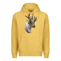 Antique Gold Reindeer Buck Deer Head Premium Hoodie - LillyAllenDesigns