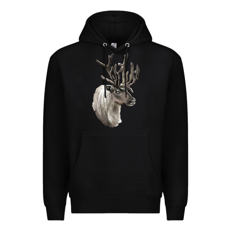 Reindeer Buck Deer Head Premium Hoodie by LillyAllenDesigns | Teevron