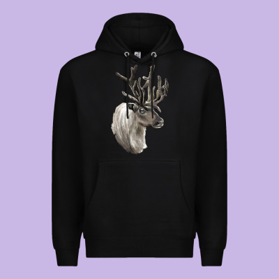 Reindeer Buck Deer Head Premium Hoodie Designed By Lillyallendesigns