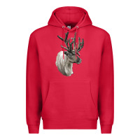 Cardinal Reindeer Buck Deer Head Premium Hoodie - LillyAllenDesigns