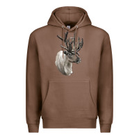 Chestnut Reindeer Buck Deer Head Premium Hoodie - LillyAllenDesigns