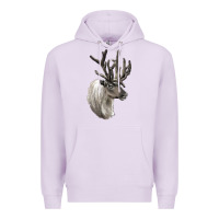 Lilac Reindeer Buck Deer Head Premium Hoodie - LillyAllenDesigns