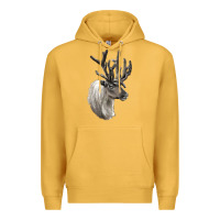 Mustard Reindeer Buck Deer Head Premium Hoodie - LillyAllenDesigns