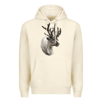 Sandshell Reindeer Buck Deer Head Premium Hoodie - LillyAllenDesigns