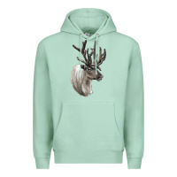 Seafoam Reindeer Buck Deer Head Premium Hoodie - LillyAllenDesigns