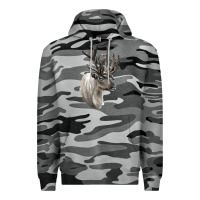 Slate Camo Reindeer Buck Deer Head Premium Hoodie - LillyAllenDesigns
