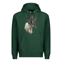Sports Green Reindeer Buck Deer Head Premium Hoodie - LillyAllenDesigns