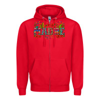 Red madre Zipper Hoodie - Zillion Design Studio
