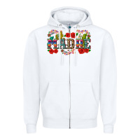 White madre Zipper Hoodie - Zillion Design Studio